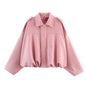 Women's Lapel Color Casual Suede Pilot Texture Jackets