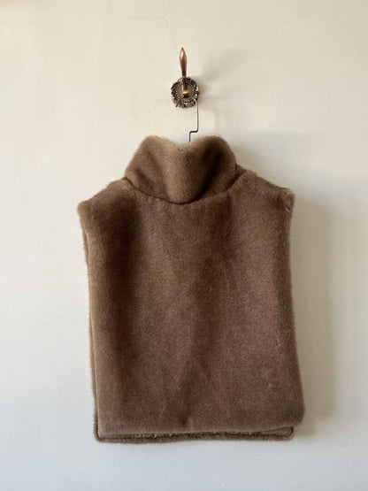 Warm Mink Fur Turtleneck Street Fashion Coats