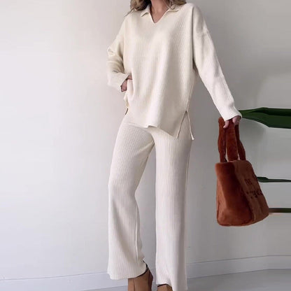 Women's Solid Color Fashion Lapel Loose Casual Suits