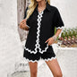 Women's Casual Vacation Style Solid Color Lace Suits