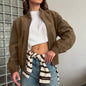 Women's Vintage Personality Street Khaki Suede Warm Coats