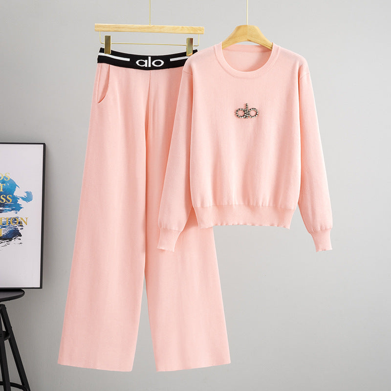 Women's Elegant Sports Simple Fashion Rhinestone Letter Suits