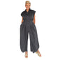 Lapel Sleeveless Button Tight Waist Overalls Suits