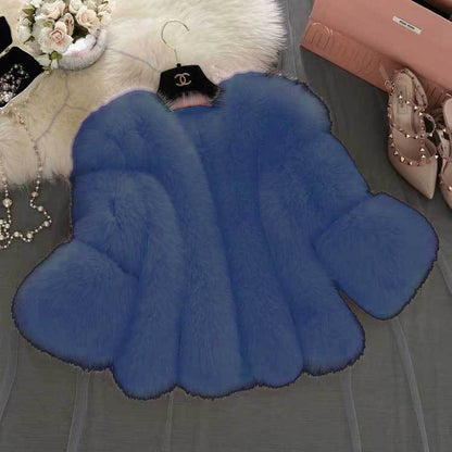 Women's Fur Stitching Integrated Warm Fox Coats