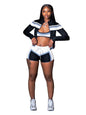 Women's Wear Printed Long-sleeved Halter Wrapped Chest Strap Hot Suits