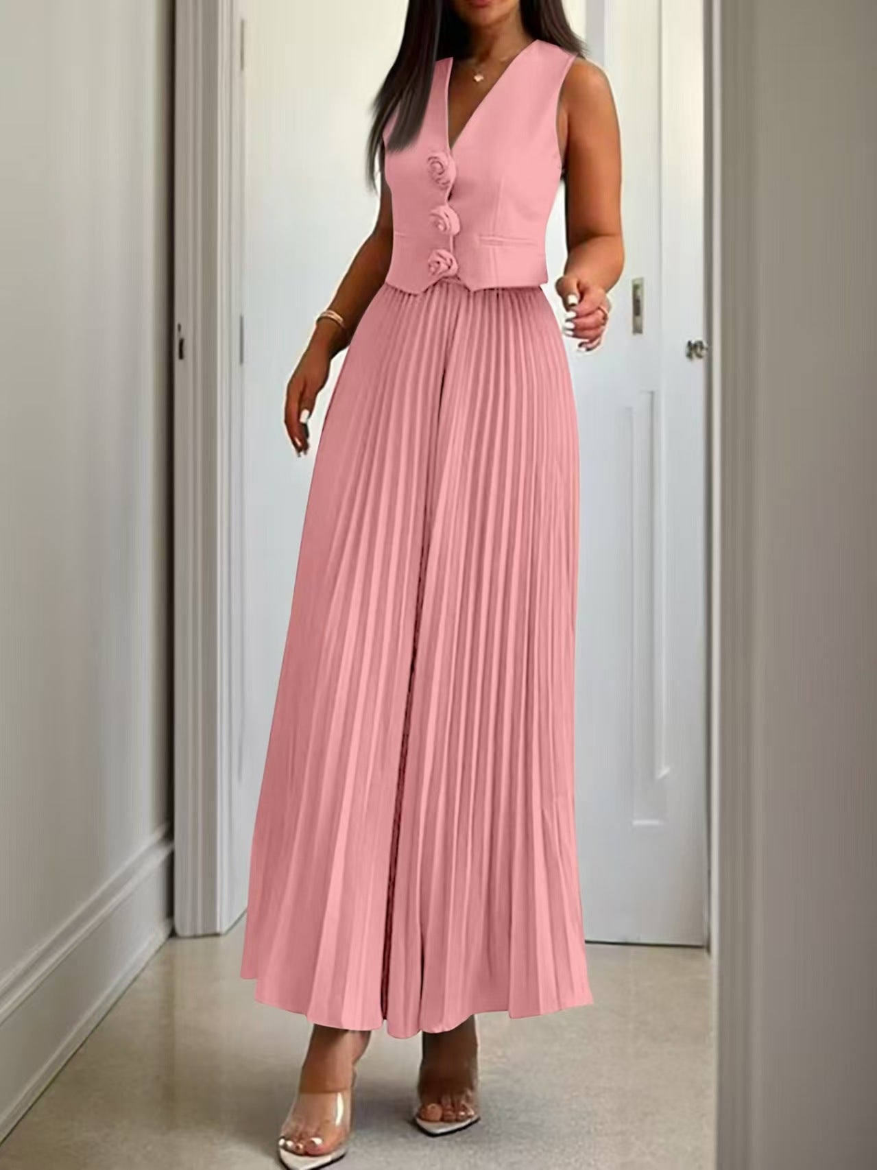 Women's Durable Fashion Three-dimensional Flower Long Suits