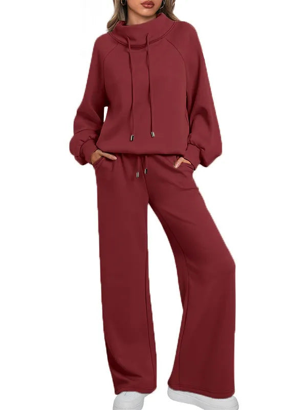 Women's Long Sleeve Wide Leg Fashion Waist Suits