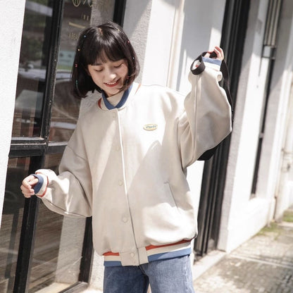 Junior High School Loose Thin Retro Coats
