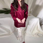 Women's Autumn Solid Color Mercerizing Two-piece Set Suits