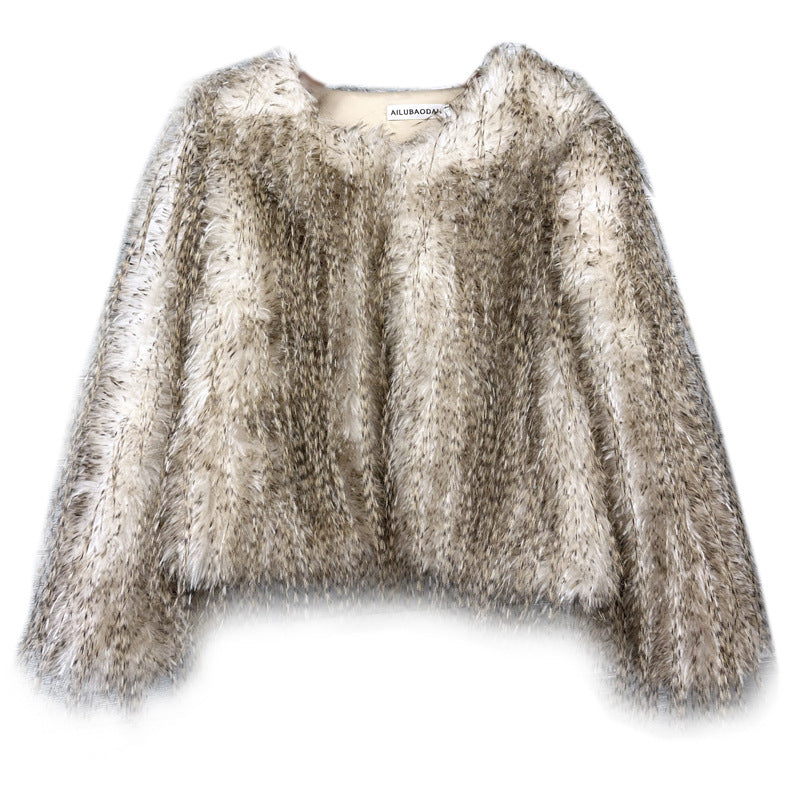 Women's Canary Turkey Fur Korean Style Solid Coats