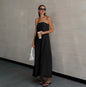 Women's Cotton Linen Tube Vacation High Waist Dresses