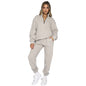 Solid Color Stand Collar Zipper Pullover Suits