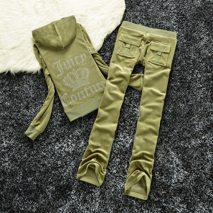 Women's Silk Veet Crown Hot Drilling Lettered Coats