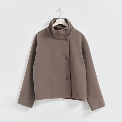 Women's High Quality Elegant Stand Collar Single Breasted Coats