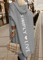 Long Lapel Hooded Letter Wool Loose Sweaters