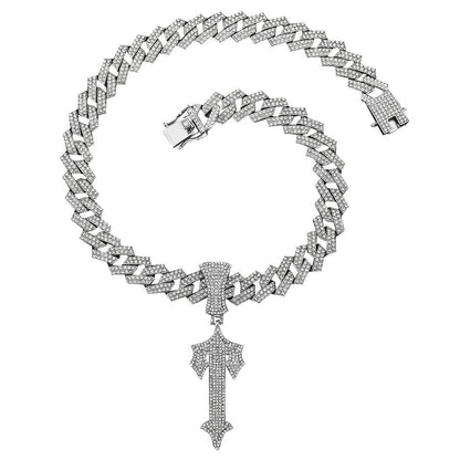 Men's Large Alloy Parts Hip Hop Sword Necklaces