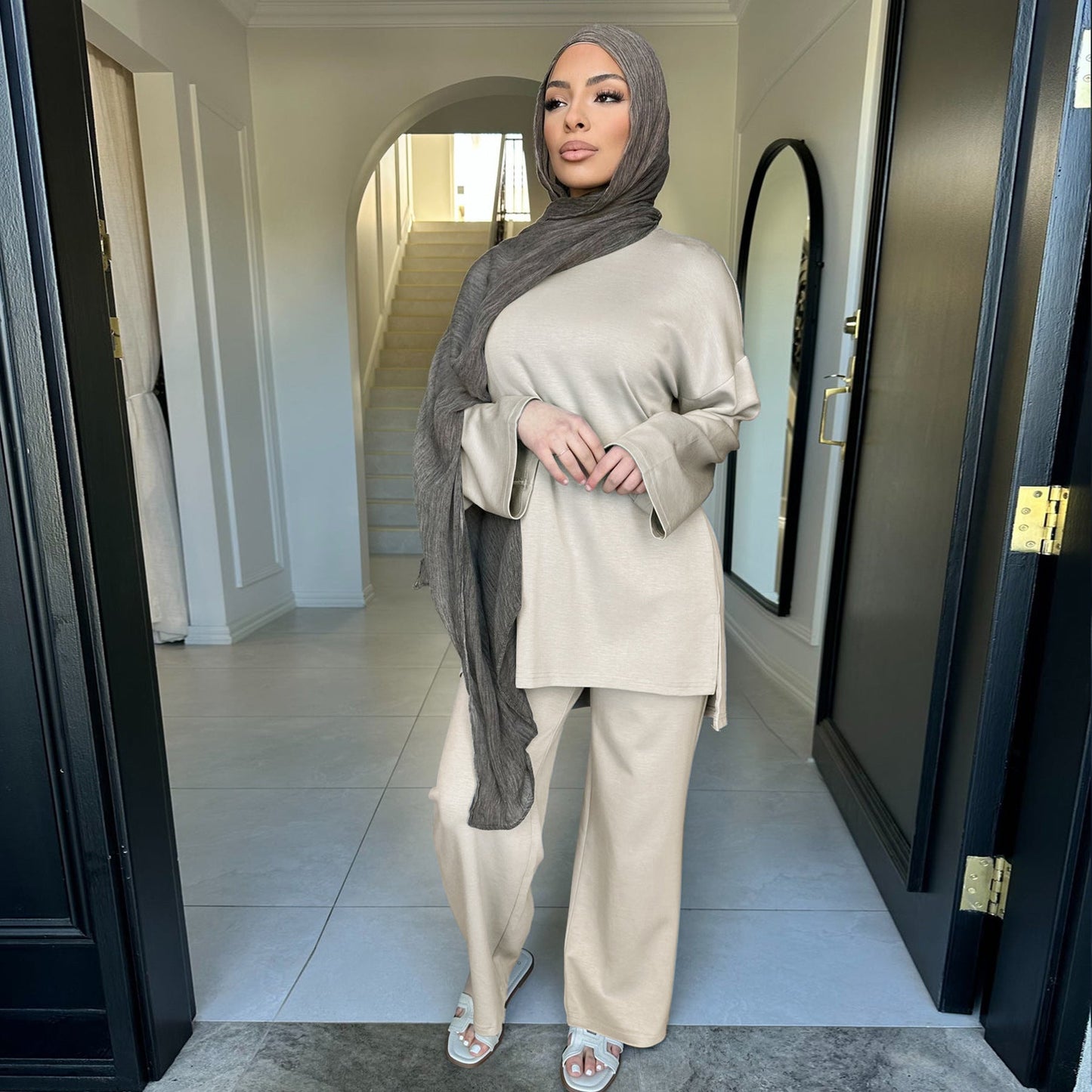 Pretty Turkey Solid Color Loose Two-piece Suits
