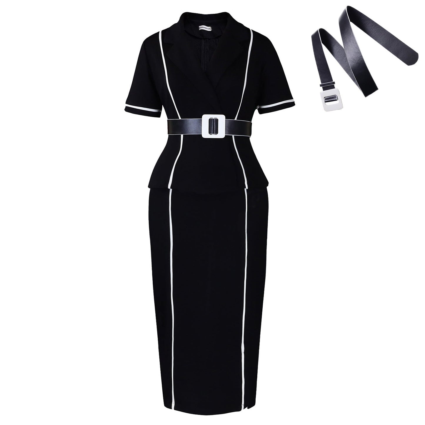 Women's Fashion Sleeve Collar High Waist Ruffles Suits