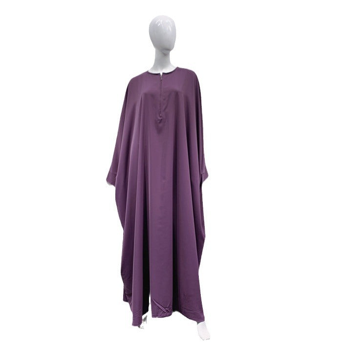 Large Swing Solid Color Batwing Sleeve Dresses