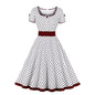 Retro Dots Dress Elegant Big Hem Skirts