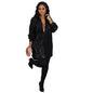 Comfortable Durable Sexy Sequined Shirt Dress Suits