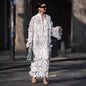 Women's Three-dimensional Flower Solid Color Long-sleeved Dress Dresses