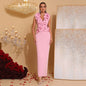 Women's Temperament Slim Fit Long Dress Stitching Three-dimensional Flower Dresses
