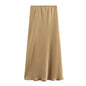 Women's Summer French Fashion Silk Satin Texture Skirts