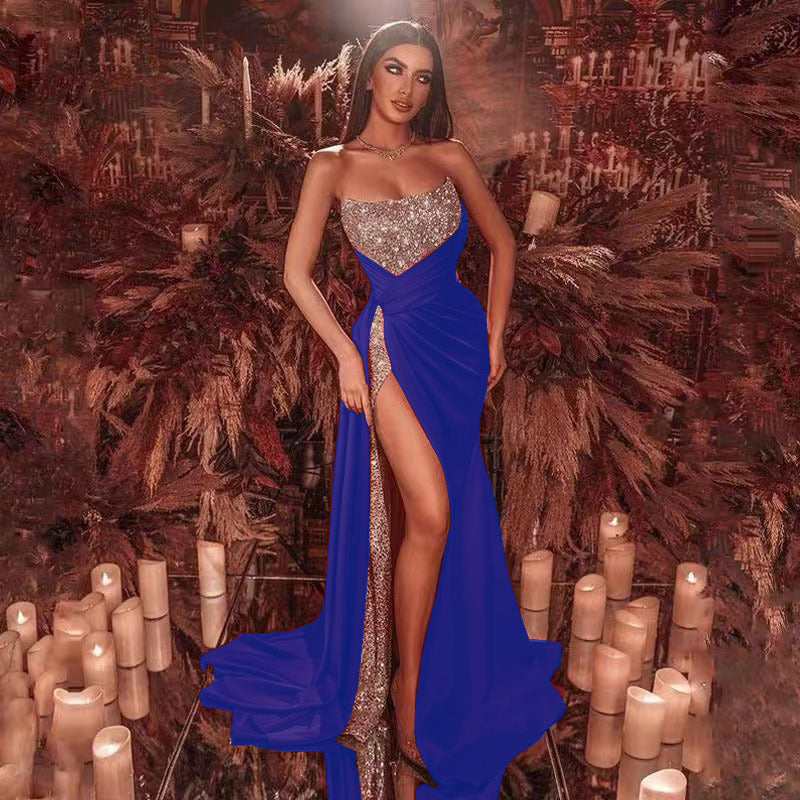 Women's Slit Long Dress Sexy Tube Large Dresses