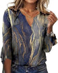 Women's Long-sleeved Printed Ethnic Fashion T-shirt Blouses