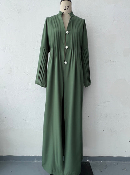 Cool Designer Model Simplicity Pleated Loose Coats