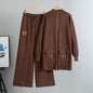 Women's Graceful Fashionable Casual Mid-length Knitted Two-piece Suits