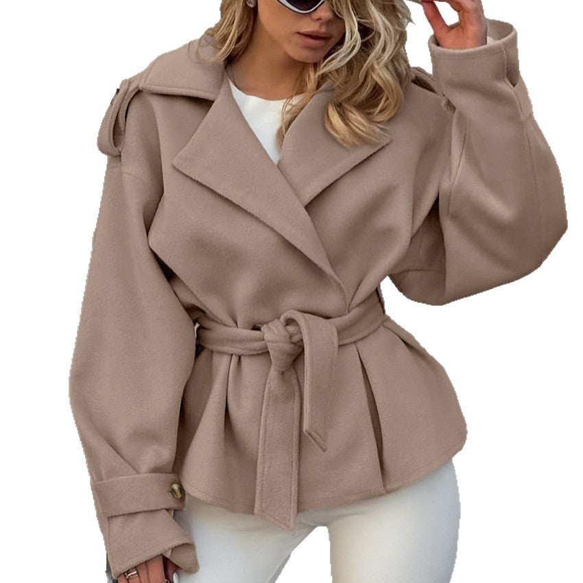 Women's Atmosphere Loose Slimming Temperament Long Sleeve Coats