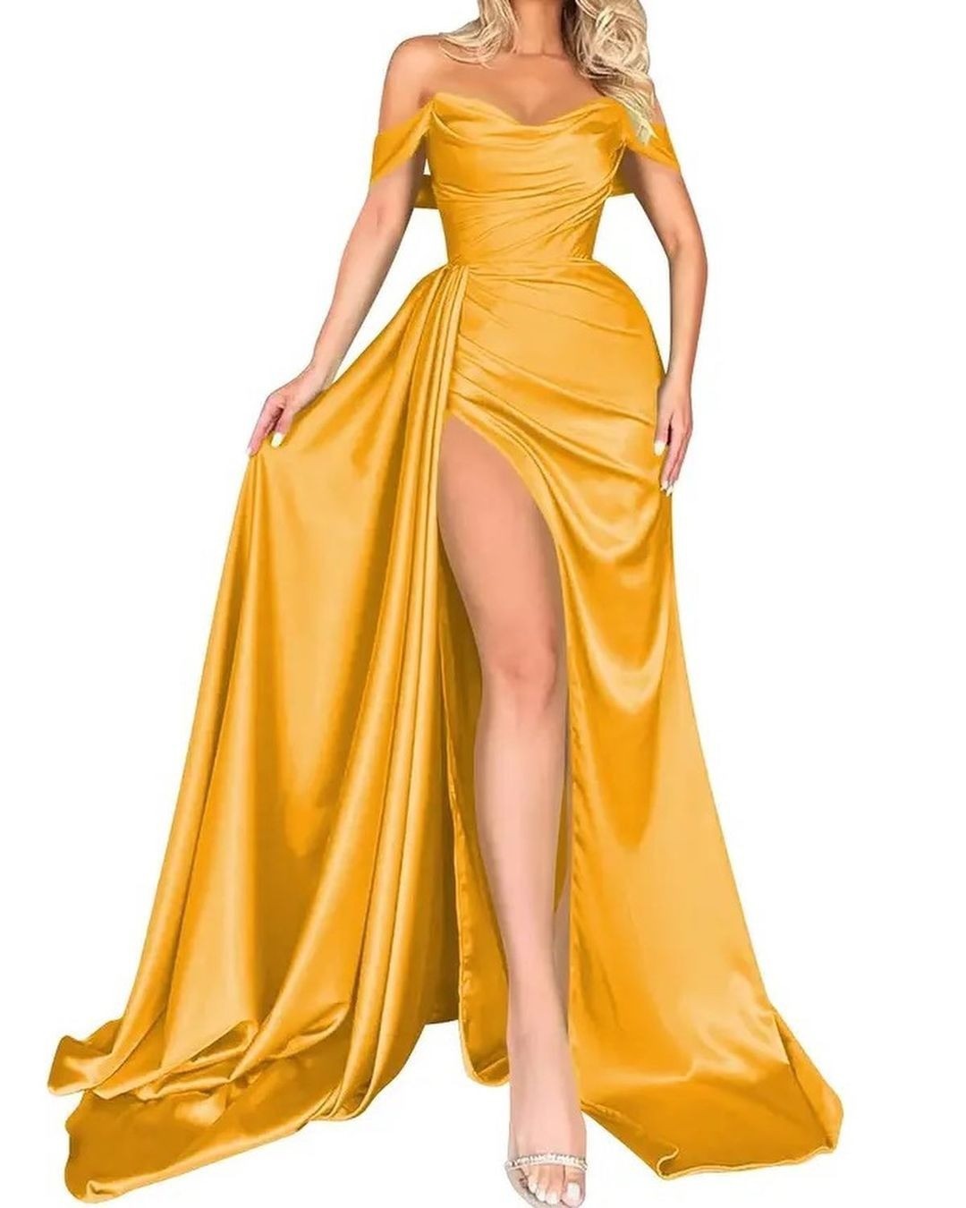 High Slit Sexy Host Slimming Party Wedding Dresses