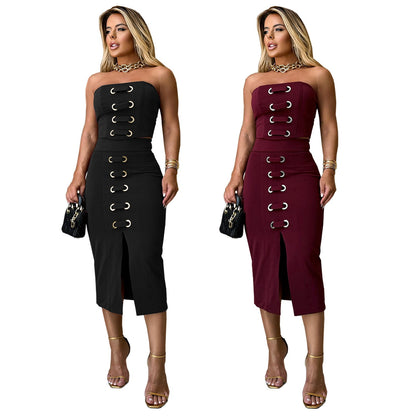 Women's Sexy Tube Split Elegant Fashion Summer Suits