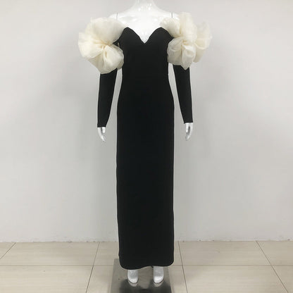 Women's Fashion Slimming Flower Tube Bandage One-piece Dress Tops