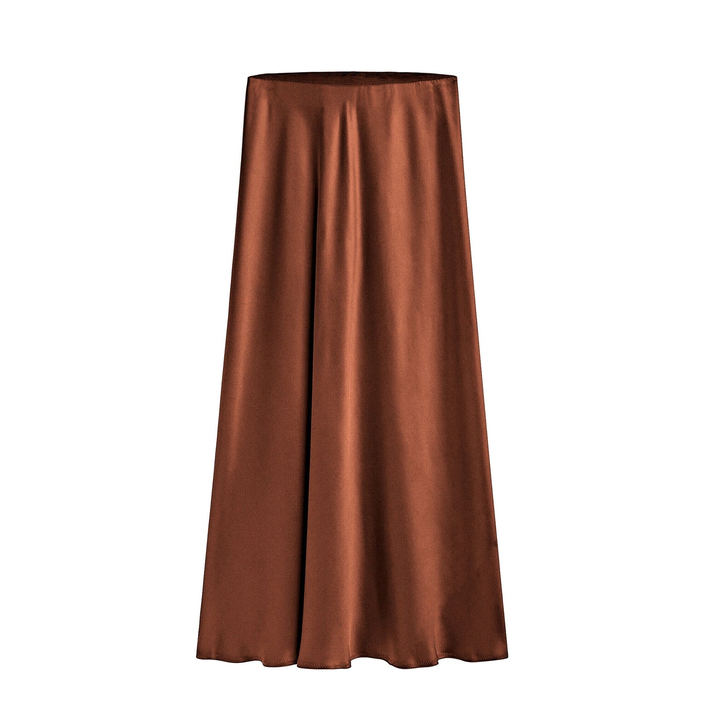 Women's Acetate Satin High Waist Elastic Quality Skirts