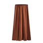 Women's Acetate Satin High Waist Elastic Quality Skirts
