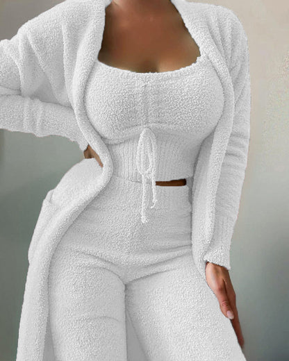 Women's Comfortable Fashion Casual Plush Trousers Suits