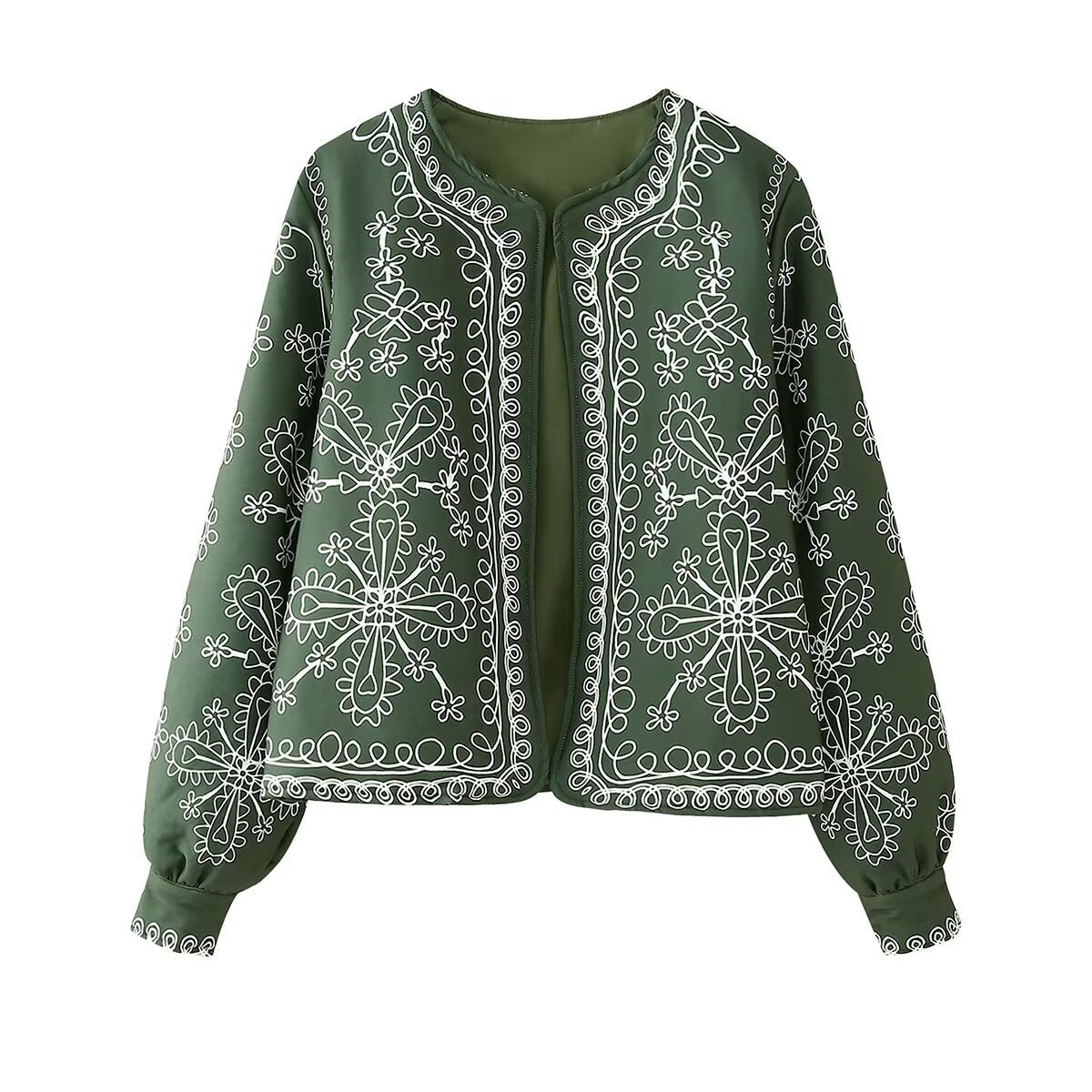 Women's Street Round Neck Printed Casual Thin Coats