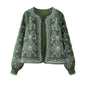Women's Street Round Neck Printed Casual Thin Coats