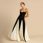 Simple Personality Low Collar Sexy Color Matching Design Tight Dresses