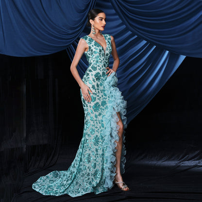 Women's Sexy Long Sequined Sleeveless Party Dress Dresses