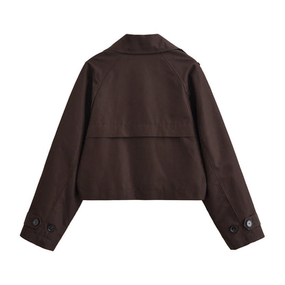 Women's Fashion Casual Street Lapel Trench Coats