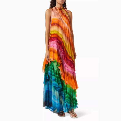 Women's Fashion Printed Sexy Off Shoulder Puffy Dresses