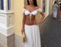 Solid Color Sexy See through Beach Skirt Bikini Swimsuit Blouse Sun Proof Two Piece Sets Women