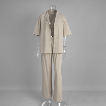 Cotton Short-sleeved Trousers Loose Sleeve Shirt Shorts