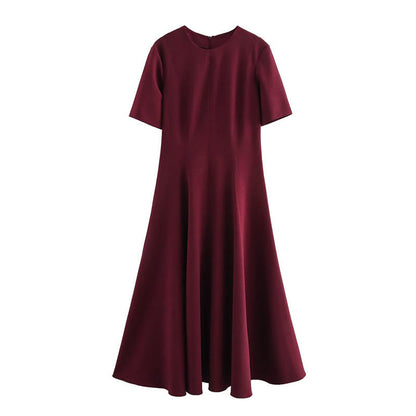 Women's Fashion Wave Wide Swing Sleeve Midi Dresses