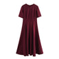Women's Fashion Wave Wide Swing Sleeve Midi Dresses