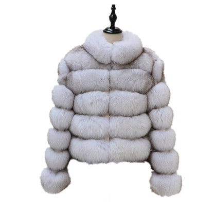 Women's Fur Imitation Fox Faux Slimming Stand Coats